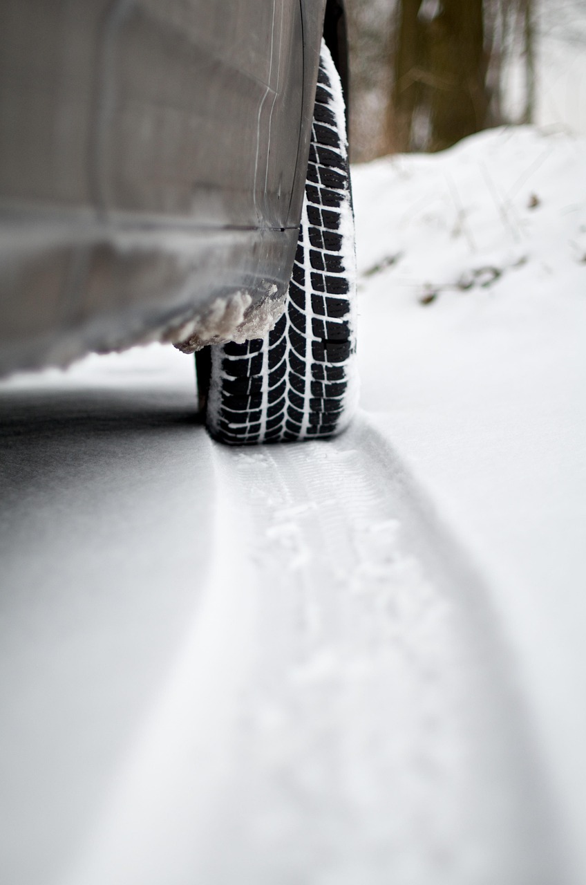 automobile, snow, nature, tire, track, tire tracks, profile